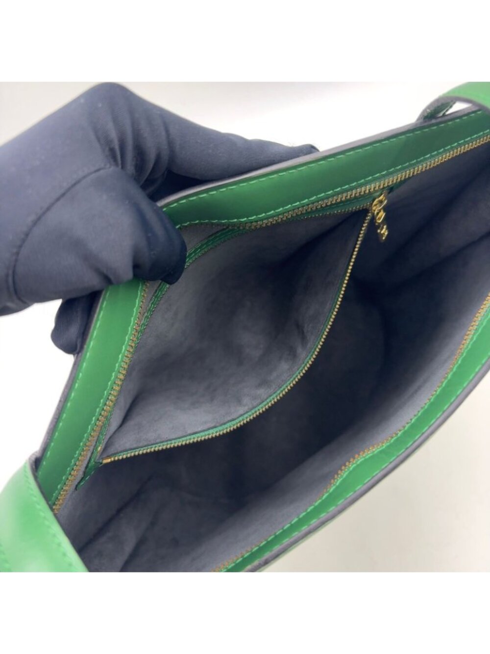 Louis Vuitton Sun Jack Shopping Epi Borneo Green Leather Shoulder Bag Gold - Picture 15 of 15